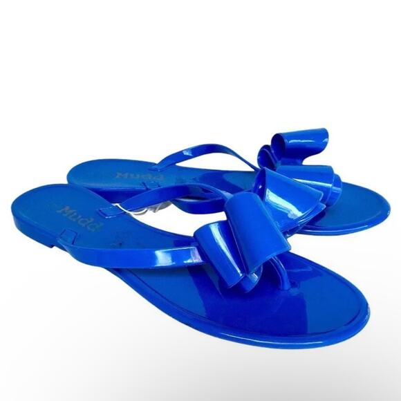 Mudd bright blue Jelly Sandals with Bow - Picture 2 of 6